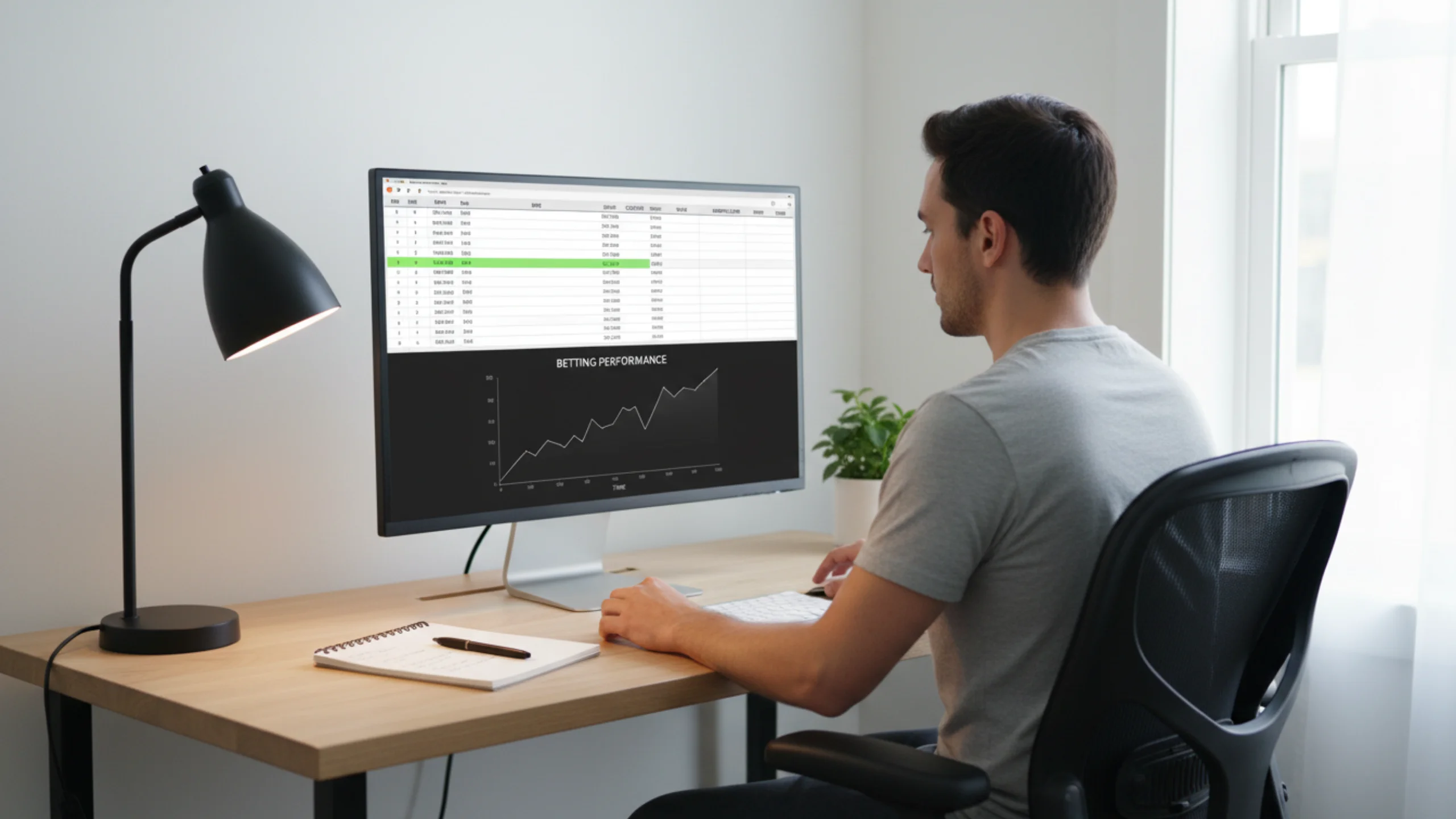 Person der analyserer betting-resultater og lærer af data