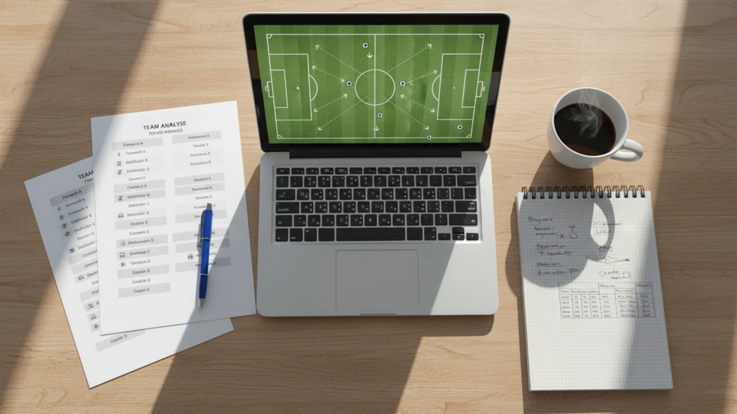 Fodboldanalyse med statistik og holdopstilling