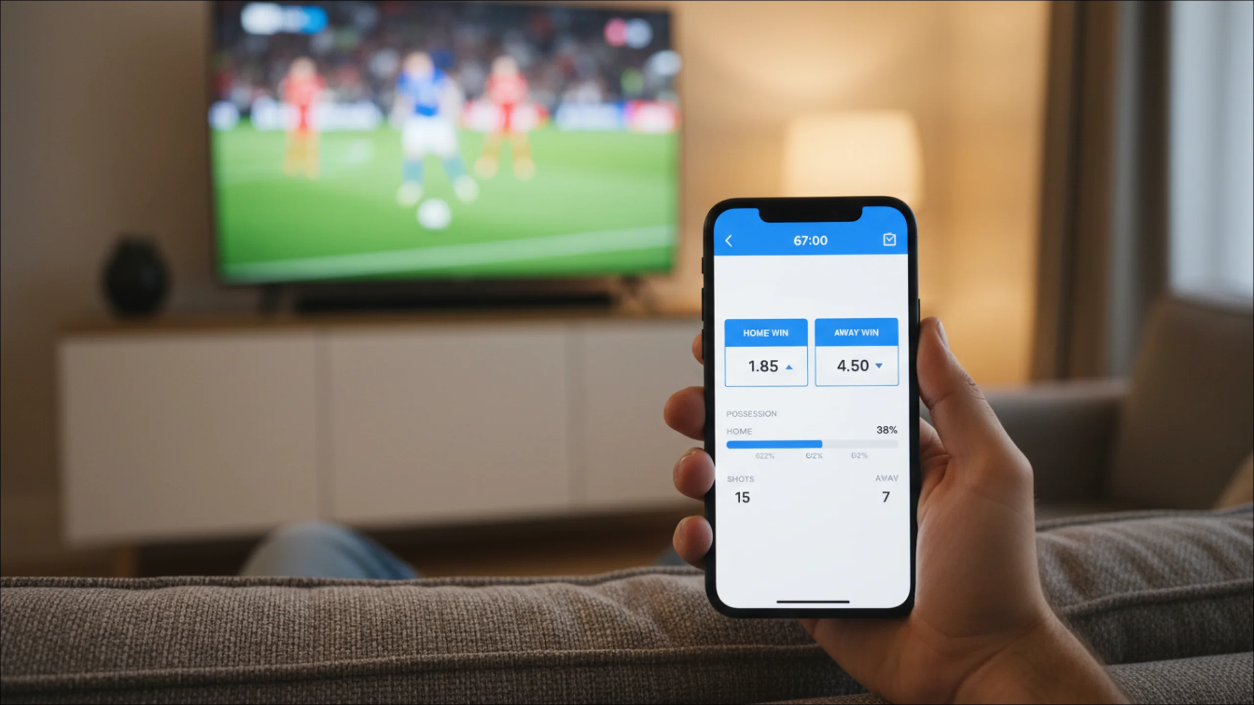 Live betting interface med in-play markeder og odds